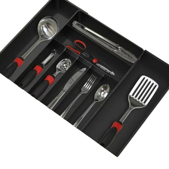 Simple Houseware Expandable Kitchen Drawer Flatware Organizer Black (NWOB) - Picture 1 of 10